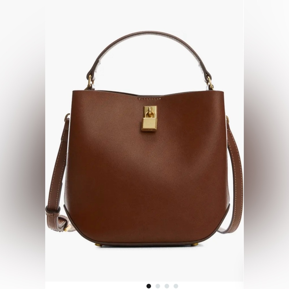Mango Padlock Faux Leather Mini Shopper Bag